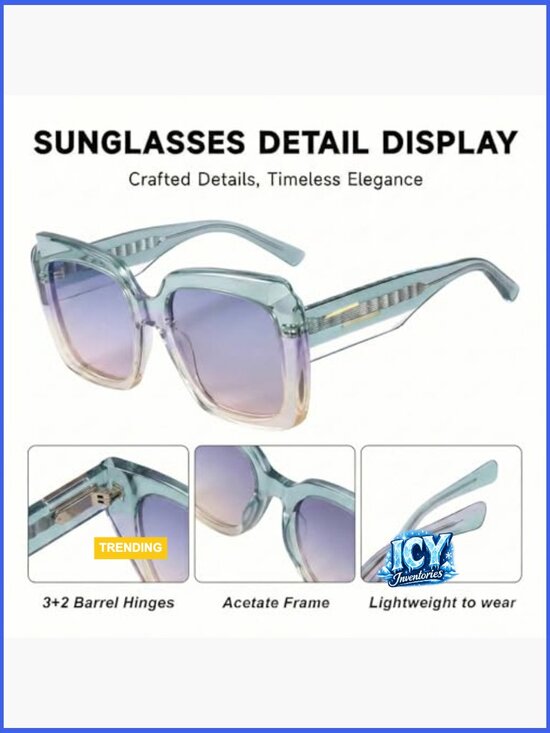 Y2K Retro Cat Eye Acetate Sunglasses with Wide Temples UV400
